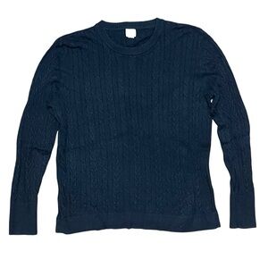 A New Day Navy Blue Cable Knit Sweater Cotton Blend Size XL